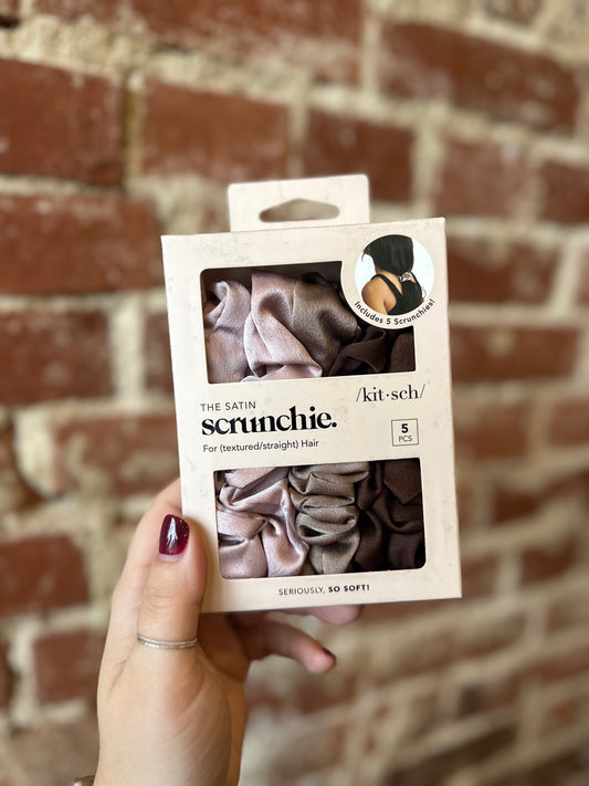 Cameo Satin Scrunchies