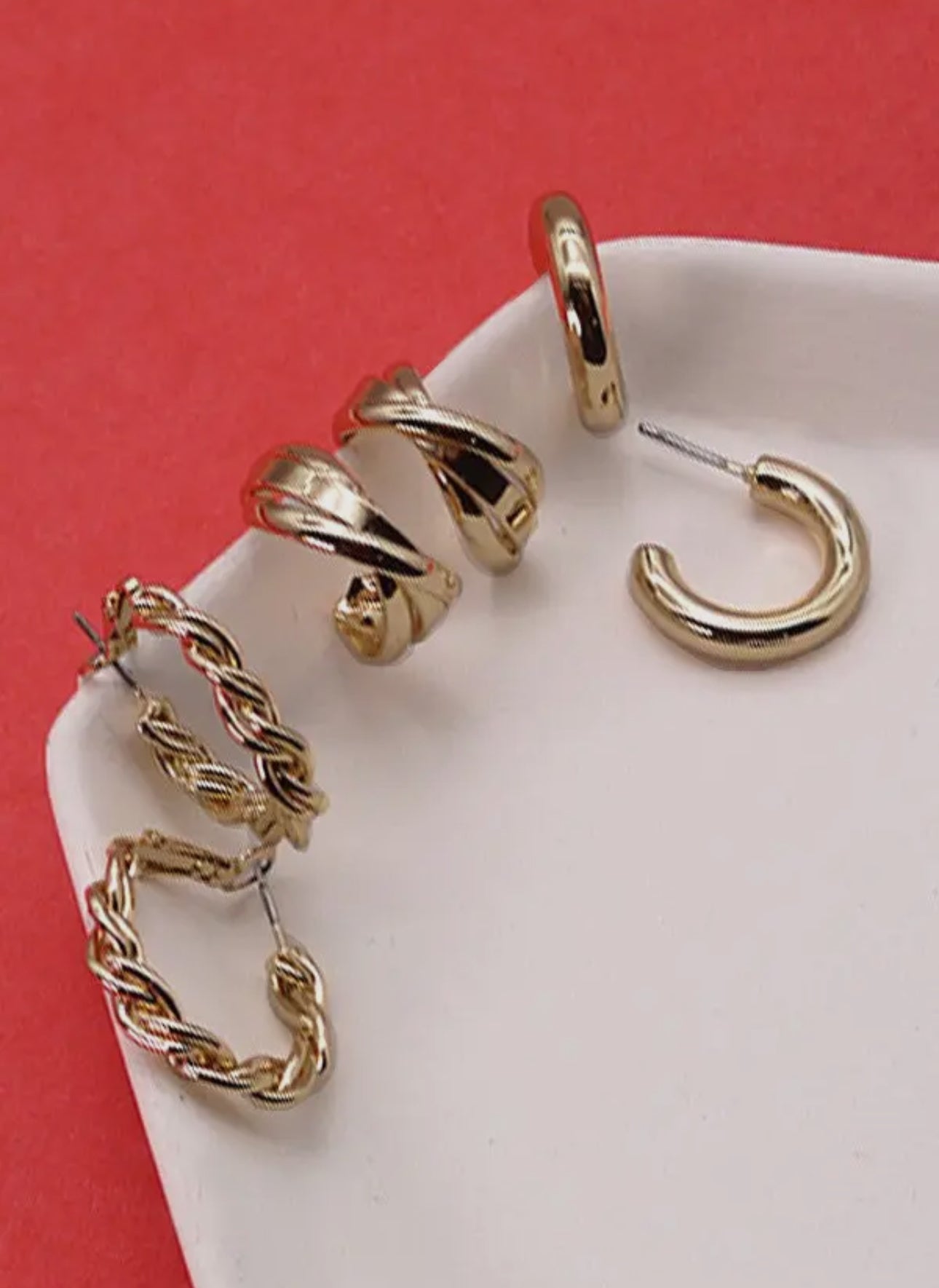 Twisted Trio Hoop Earrings