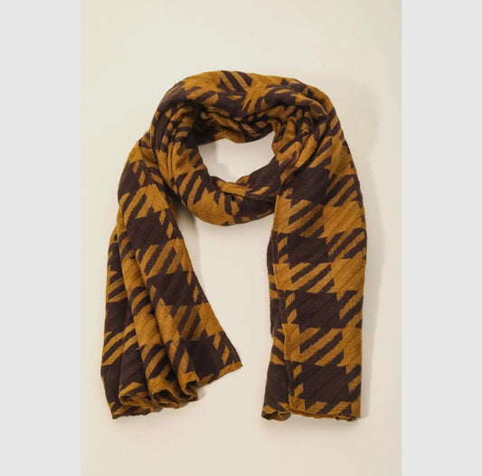 Gold Check Scarf