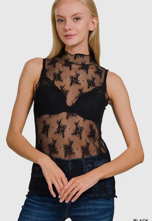 Lace Sleeveless Top