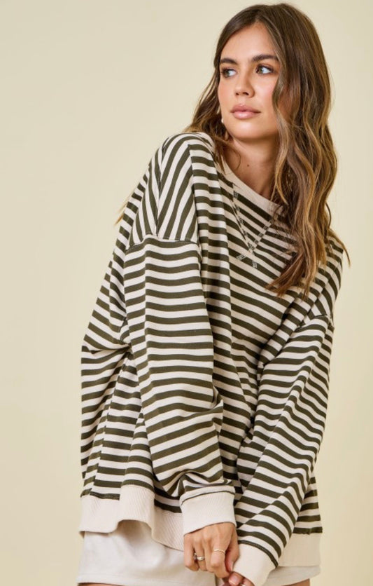 Neutral Edit Stripe Pullover