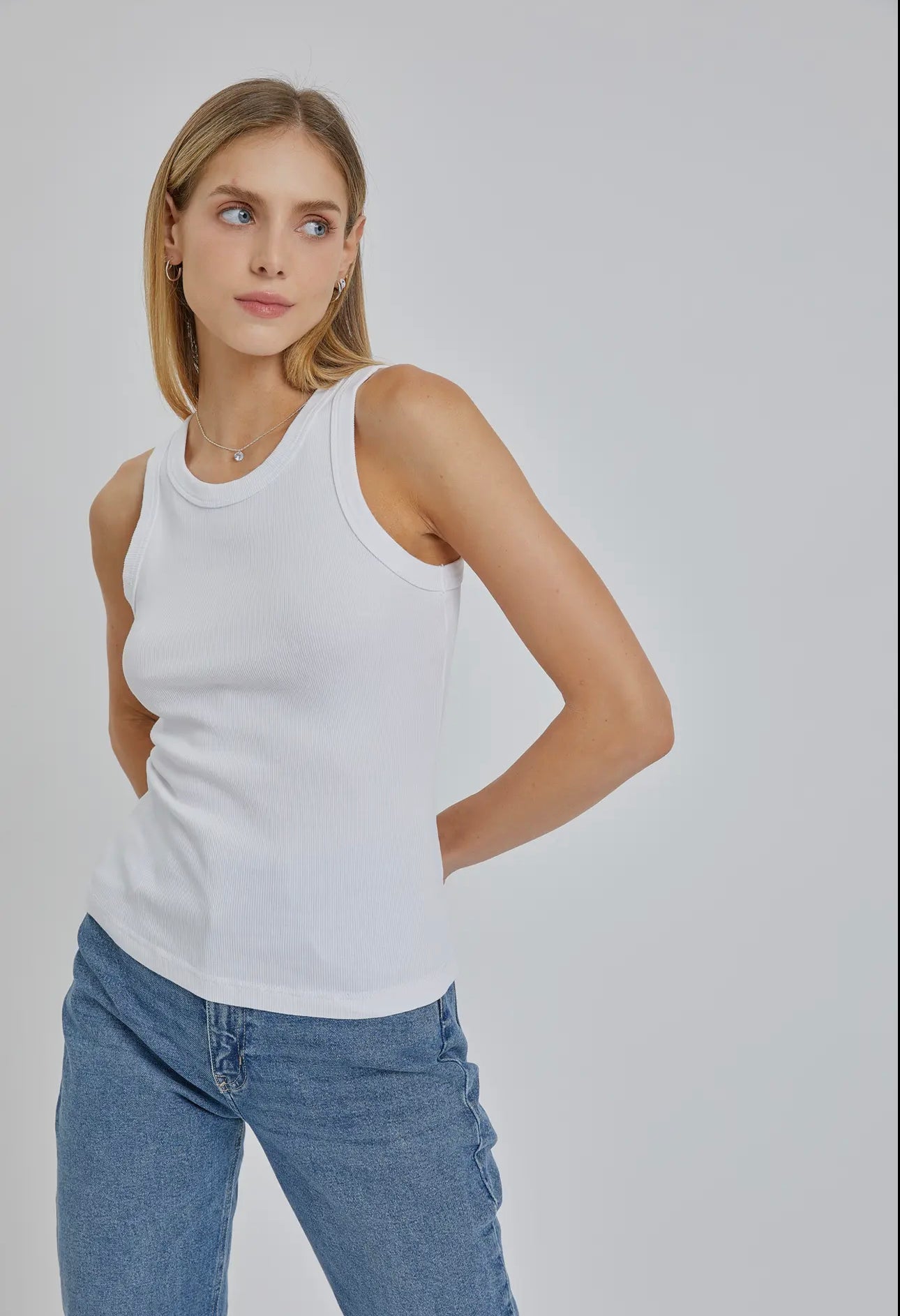 Basic Ribbed Round Neck Tank