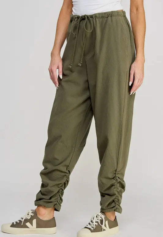 Olive Parachute Pants