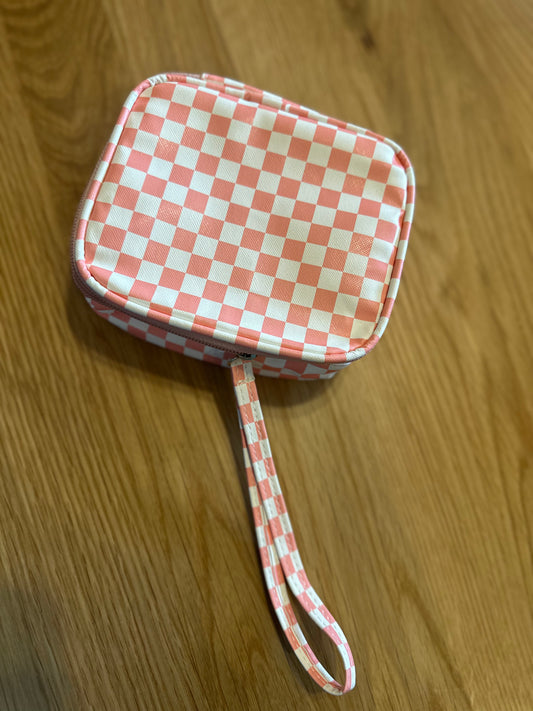 Travel Checker Makeup Pouch