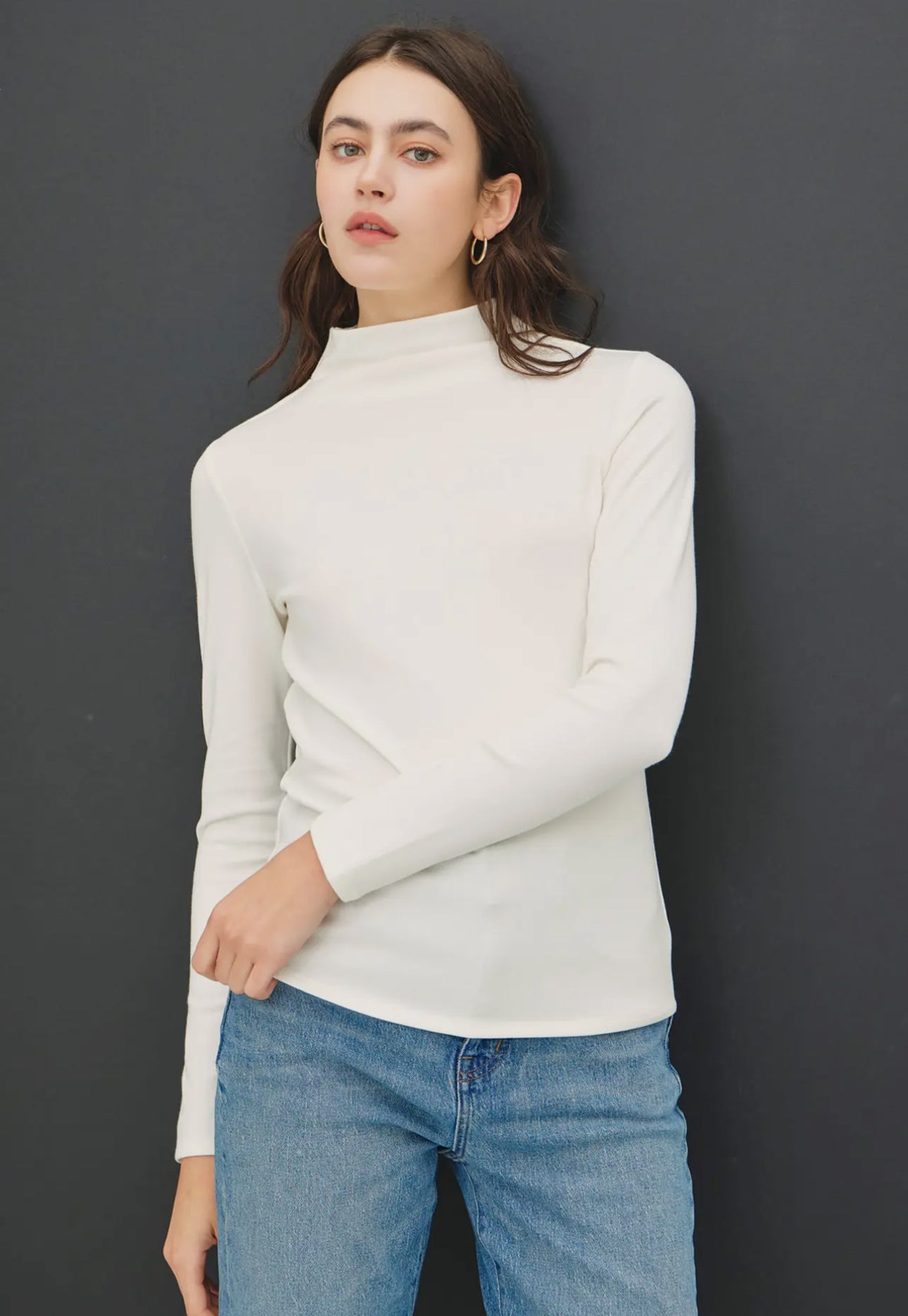 Soft Mockneck Long Sleeve Top