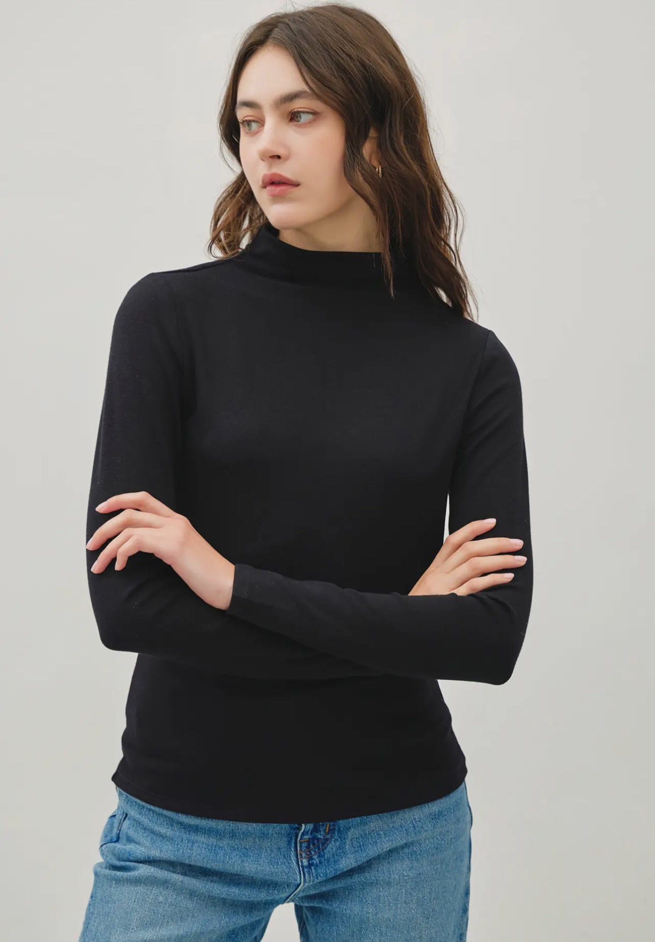 Soft Mockneck Long Sleeve Top