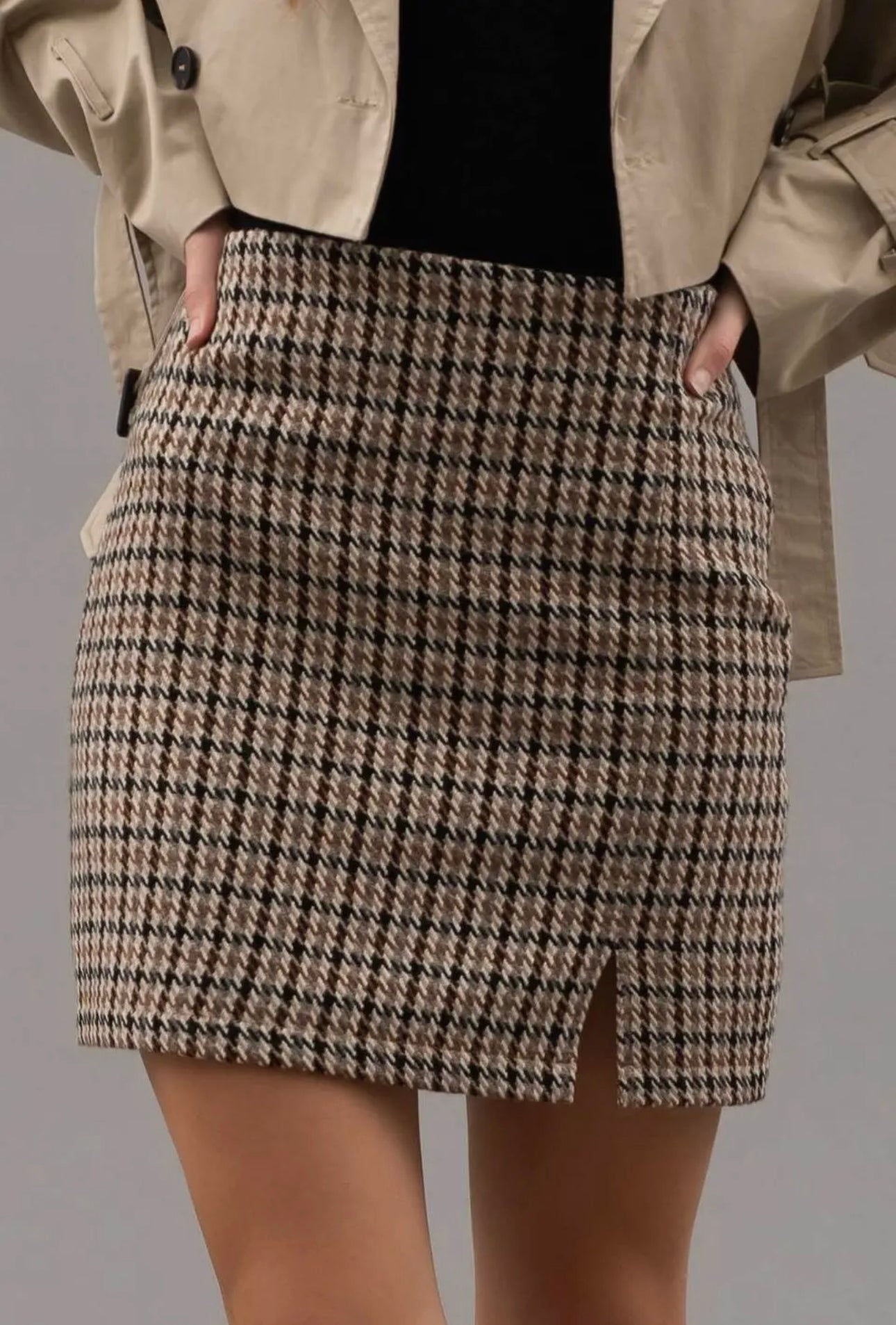 Mini Houndstooth Skirt