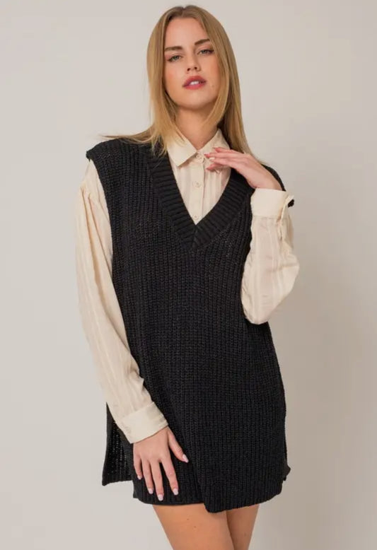 Taylor V-Neck Sweater Vest Tunic