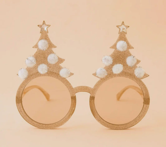 Gold Christmas Tree Glasses