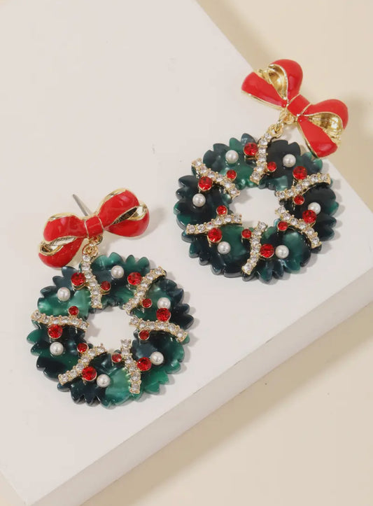 Christmas Wreath Earrings