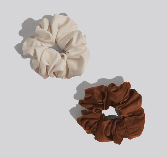 Cream & Camel Oversized Scrunchies