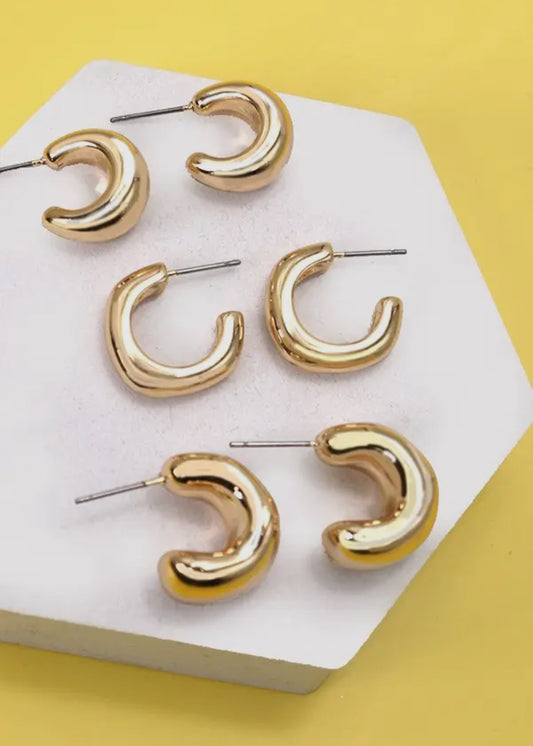 Bubbly Mini Hoop Trio Earrings