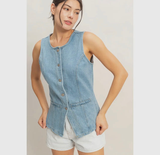 Mandy Denim Vest Top