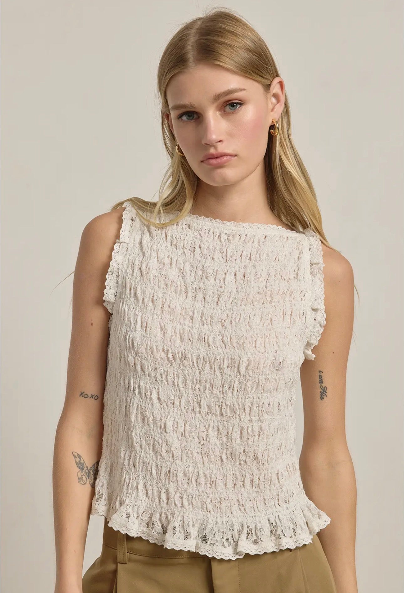 Smocked Lace Top