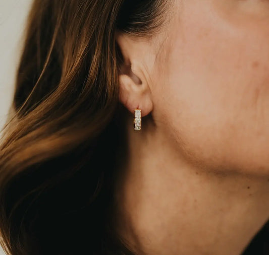 Demi Diamond Huggie Hoops