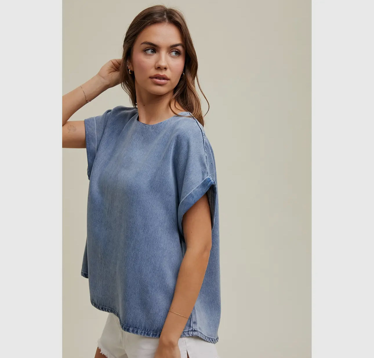 Tencel Denim Boxy Top