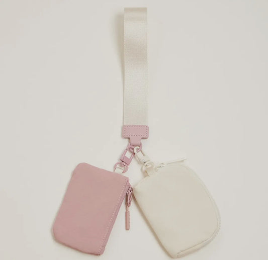Light Pink Dual Pouch Wristlet