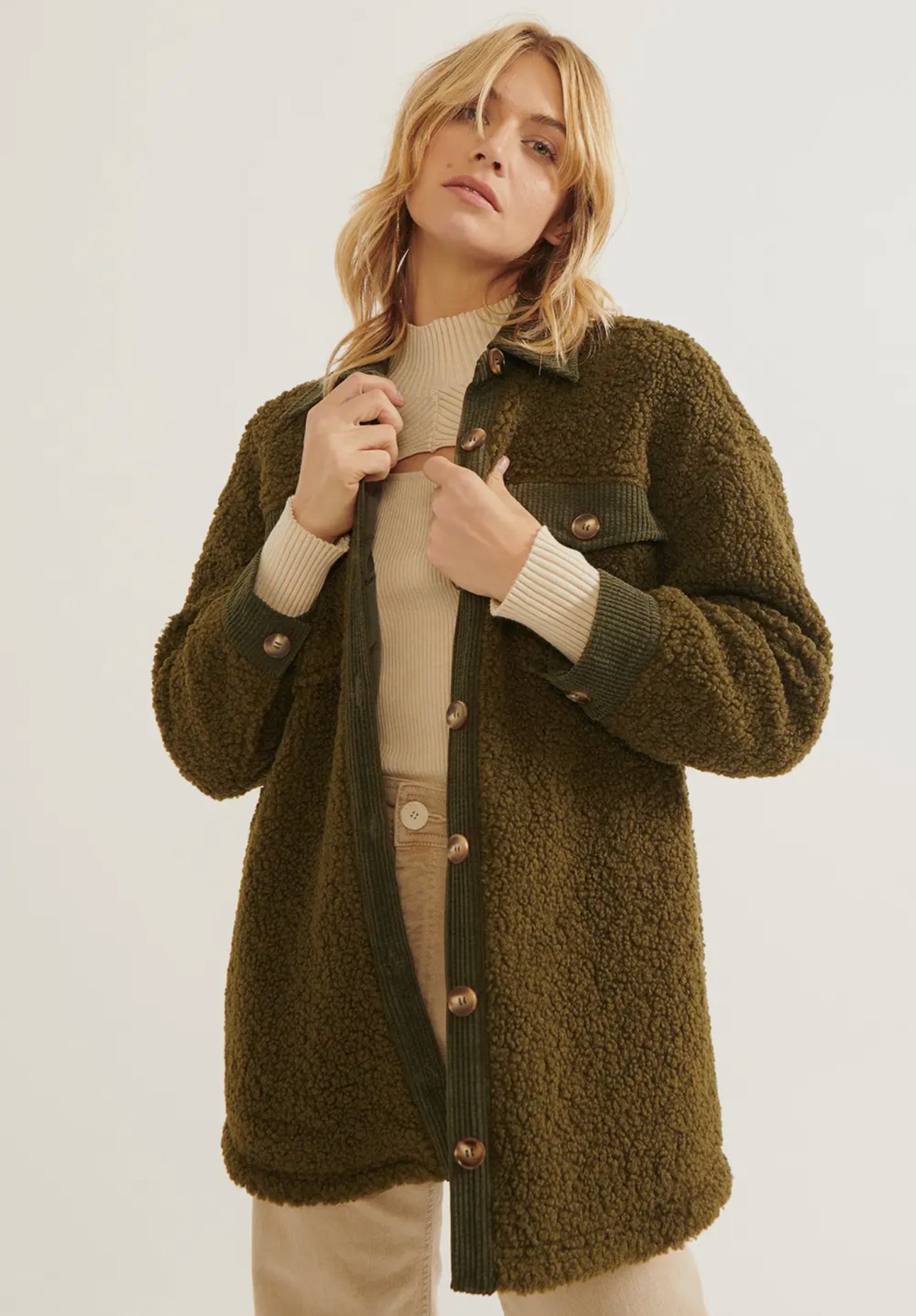 Fleece Corduroy Coat