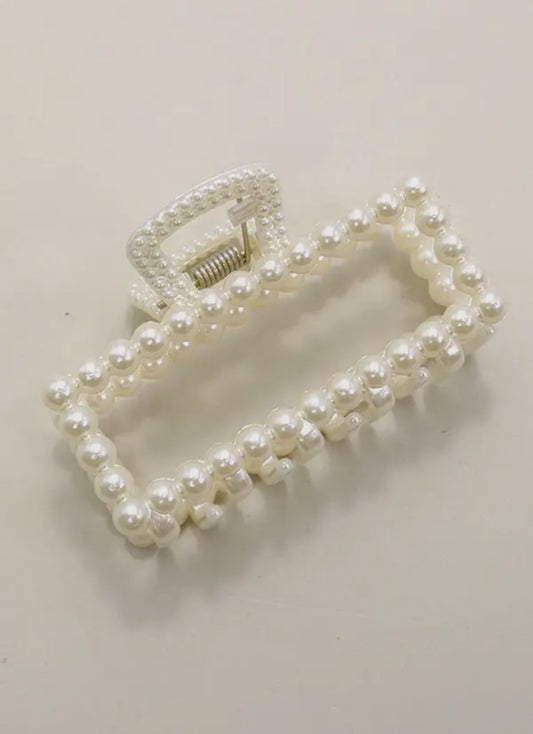 Rectangle Pearl Hair Clip