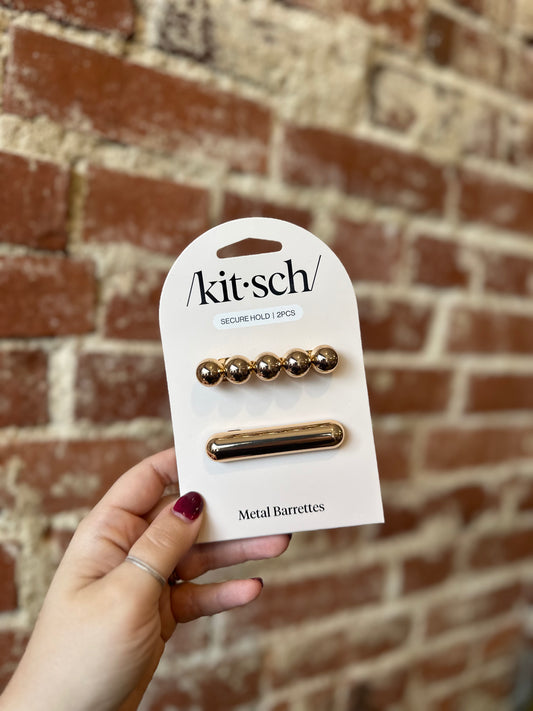 Gold Metal Barrettes