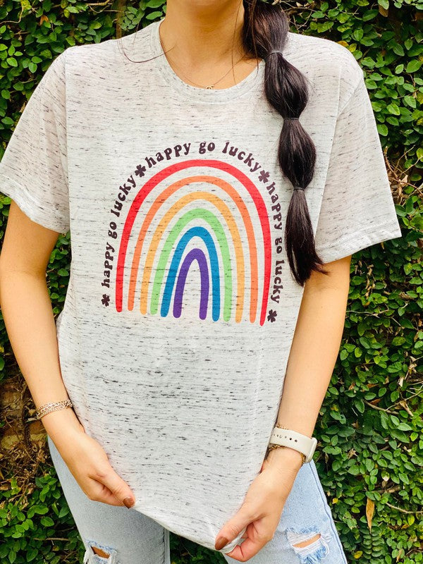 Happy Go Lucky Rainbow Marble Tee