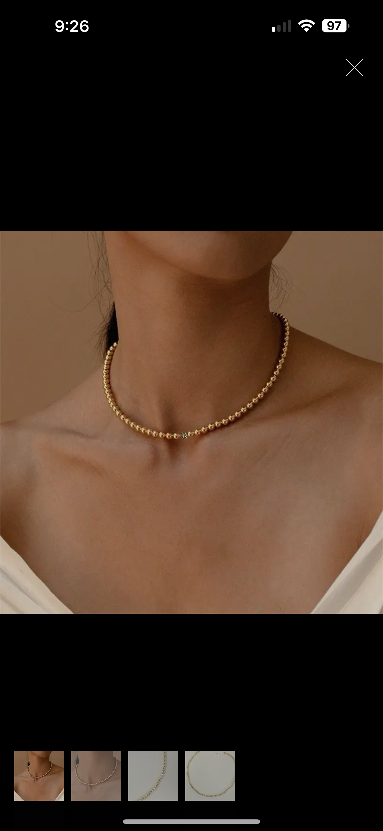 18K Stainless Steel Tarnish Free Beaded Necklace