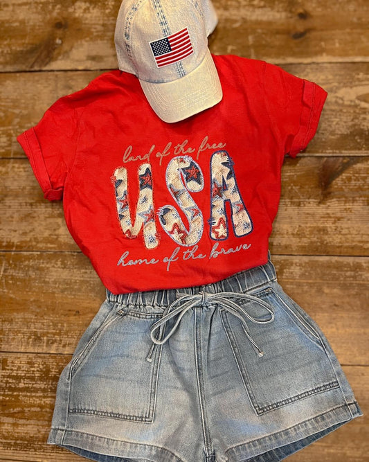 USA Crochet Tee