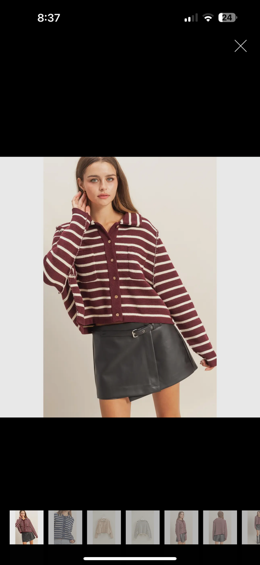 Wine & Dine Striped Sweater