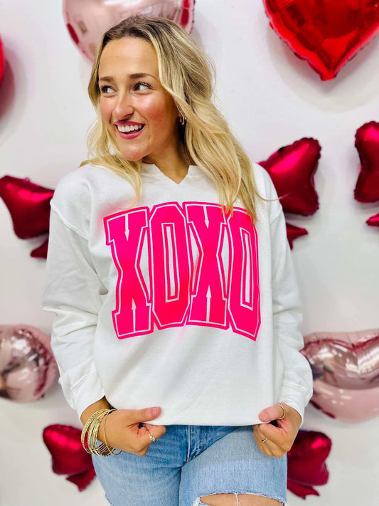 XOXO V-Neck Cut Sweatshirt