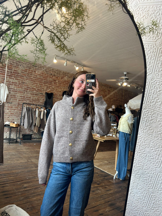 Mock Neck Cardigan