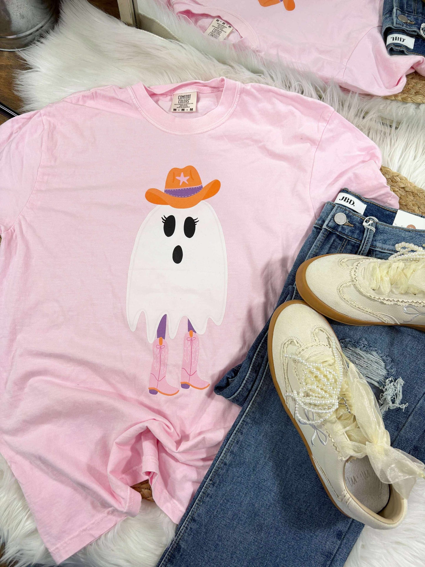 Cowgirl Ghost DTF Graphic Tee Shirt