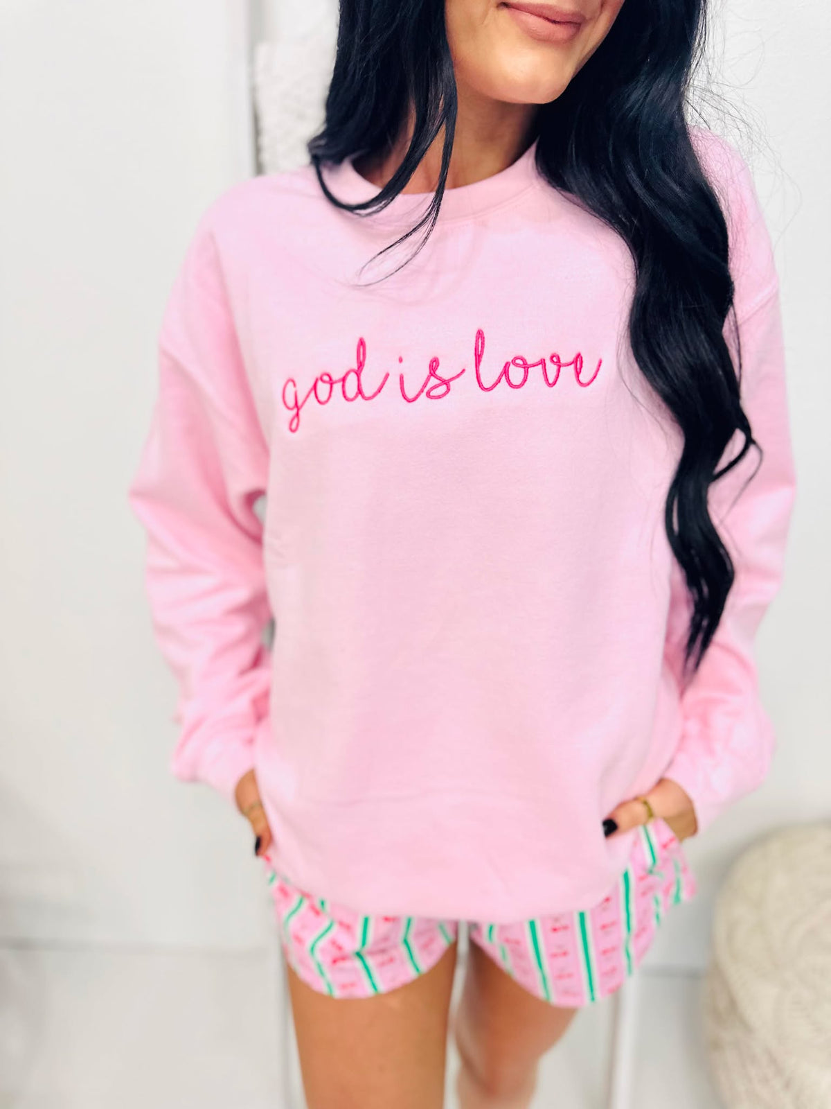 Christian Cursive Embroidered Sweatshirts