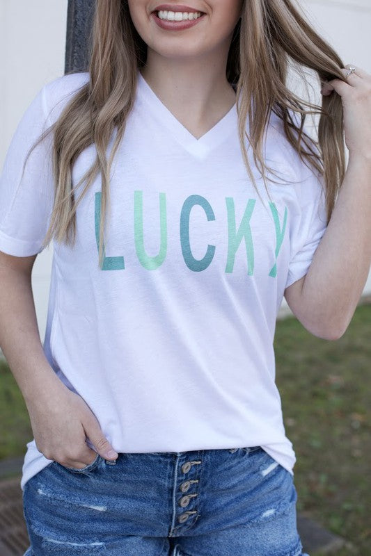 Lucky Colorblock V Neck