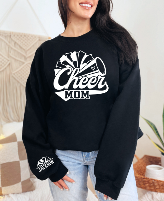 Custom Sport Mom Name Sleeve DTF Sweatshirt