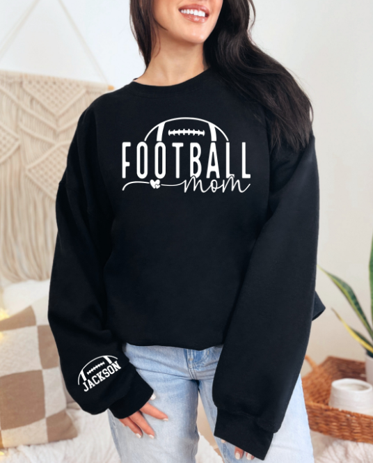 Custom Sport Mom Name Sleeve DTF Sweatshirt