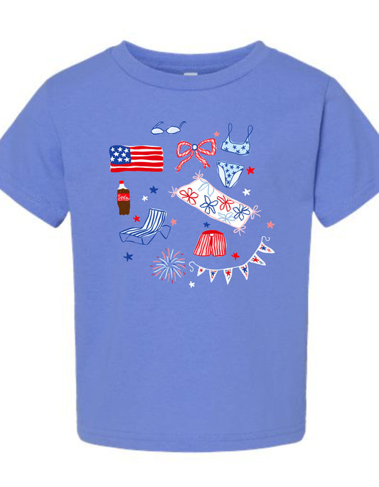 Toddler Summertime USA Collage Graphic Tee