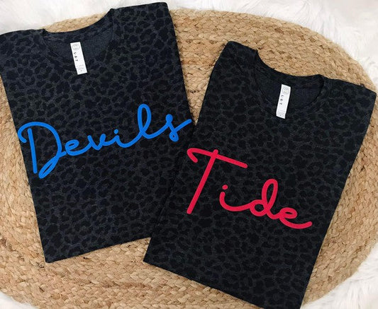 Customizable Puff Paint Black Leopard Tee