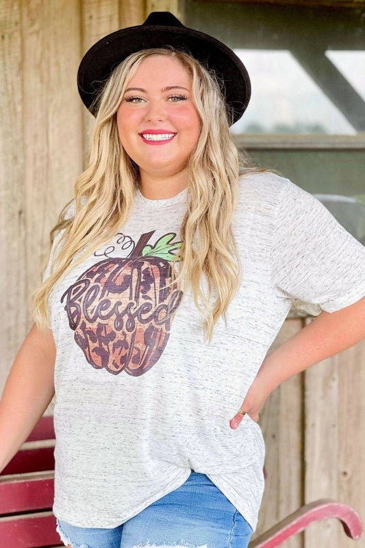Blessed Leopard Pumpkin Marble Tee