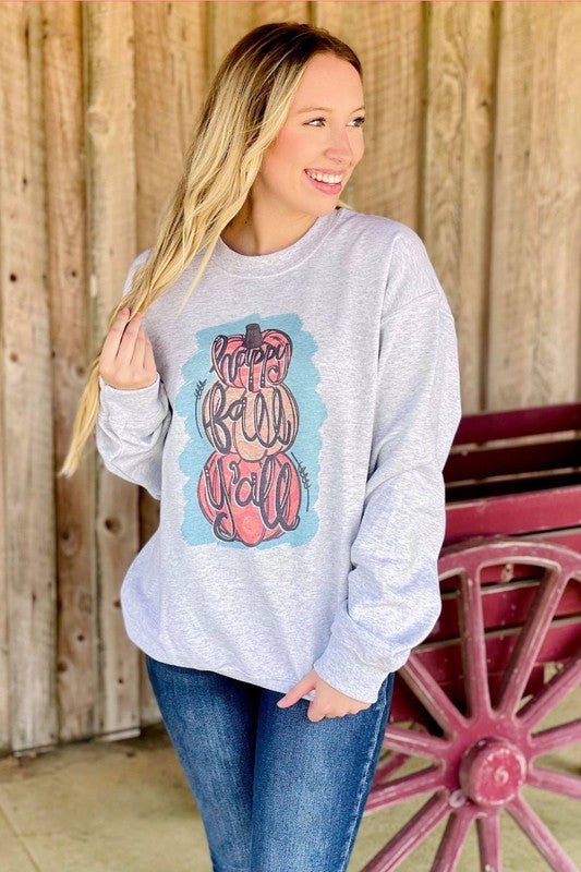 Happy Fall Y'all Stacked Pumpkins Sweatshirt