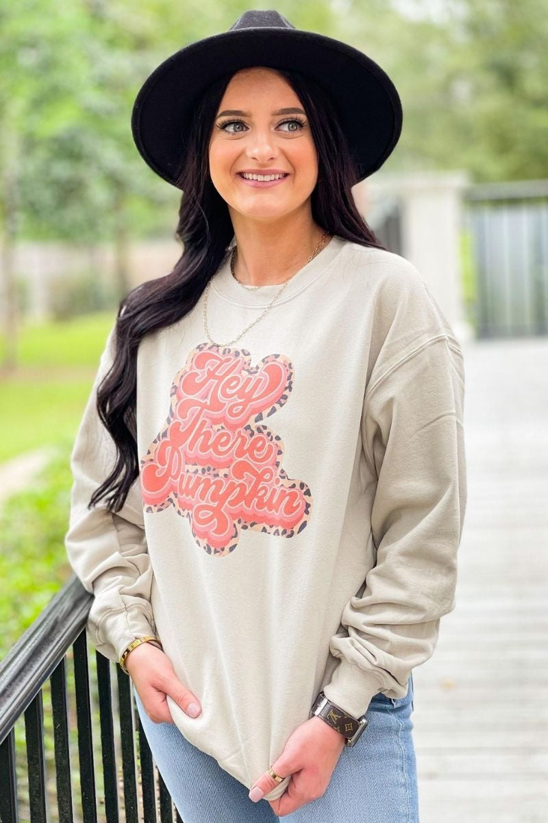 Hey There Pumpkin Leopard Retro Sweatshirt
