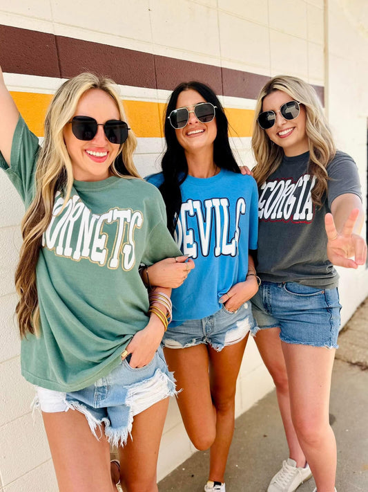 Custom Doodle Double Puff-Glitter Tee