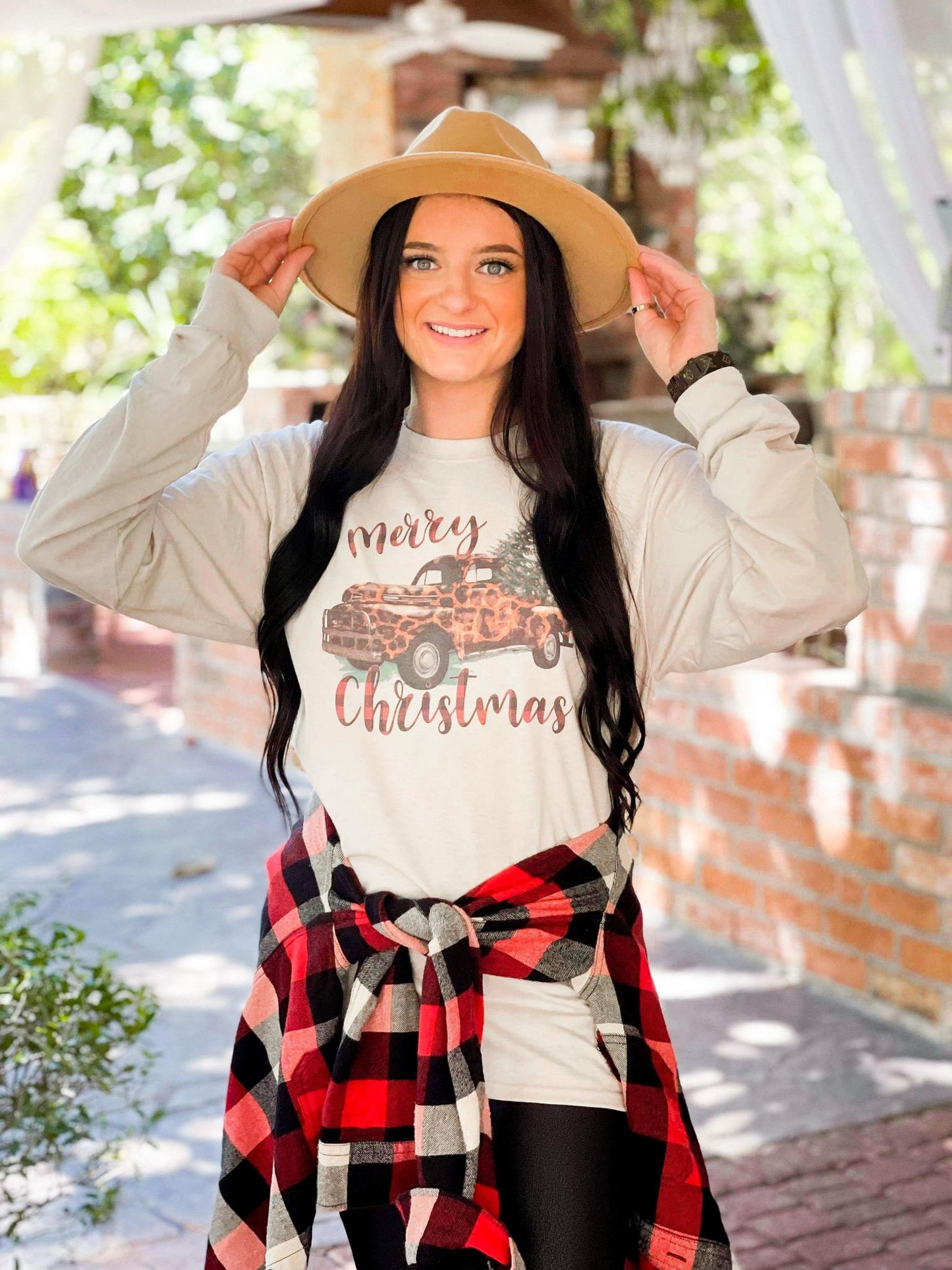 Leopard Merry Christmas Truck Longsleeve