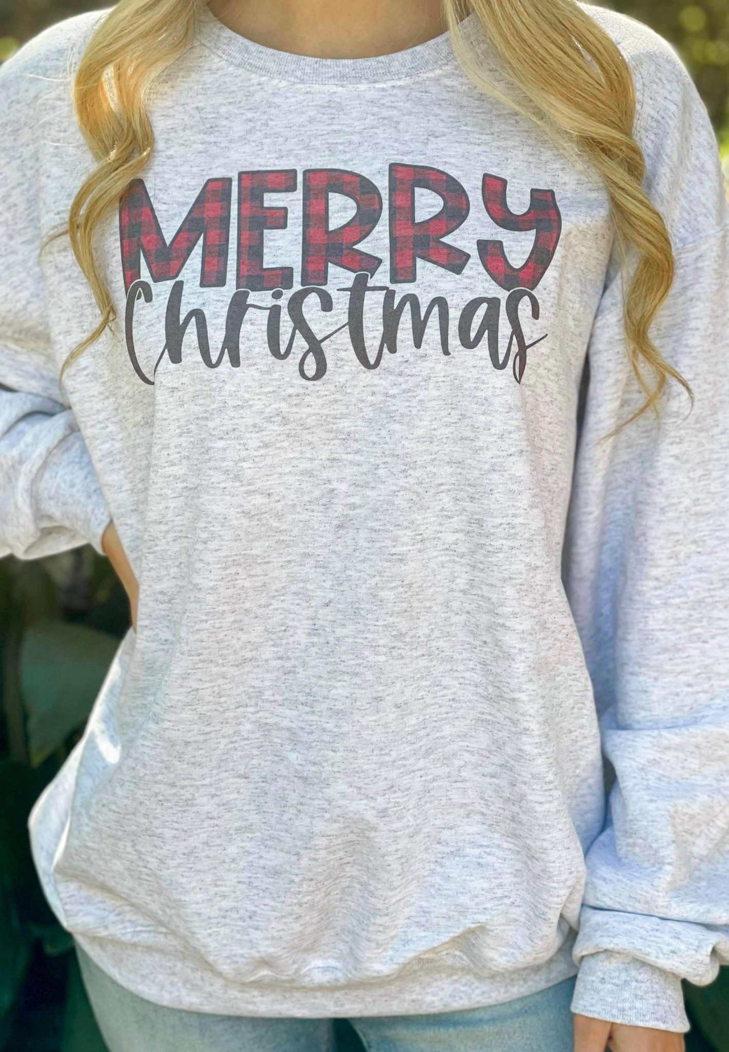 Plaid Merry Christmas Sweatshirt