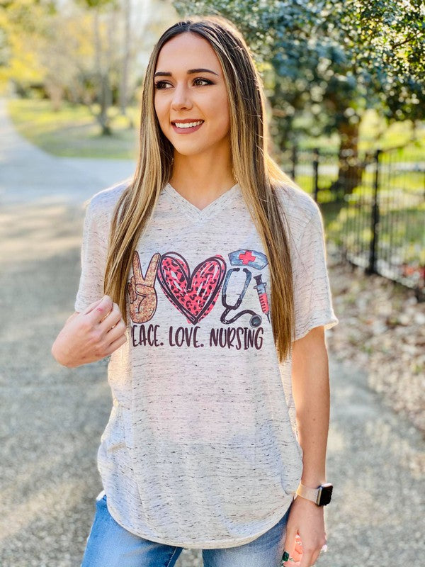 Peace Love Nursing Marble Tee