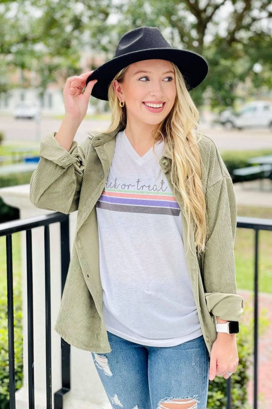 Trick or Treat Simple V Neck