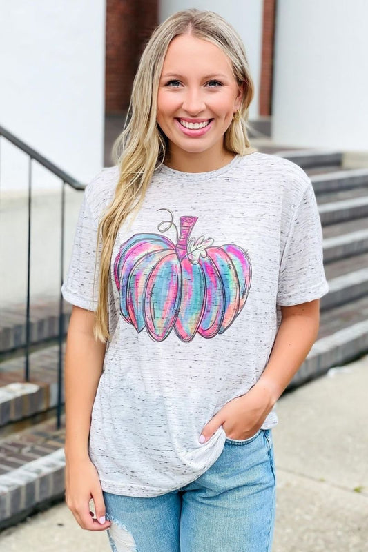Watercolor Pumpkin Marble Tee