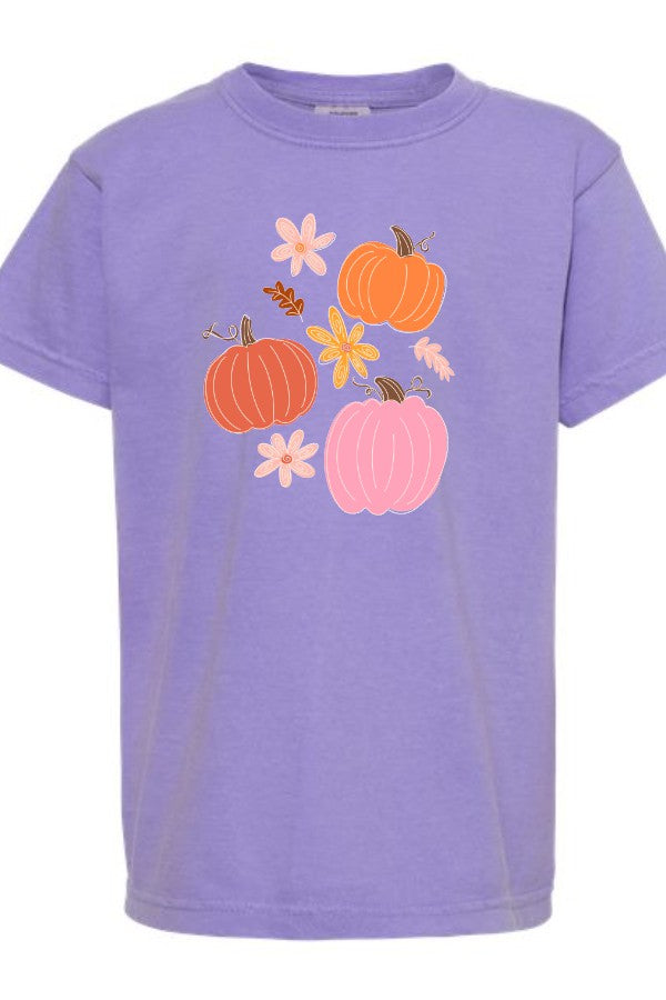 Fall Flowers and Pumpkin DTF Graphic Tee